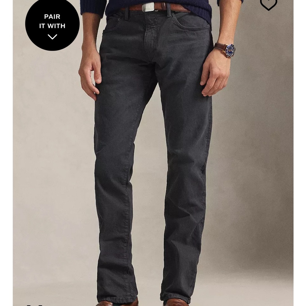 Polo Ralph Lauren Varick Slim Straight Jeans- Grey 38x30